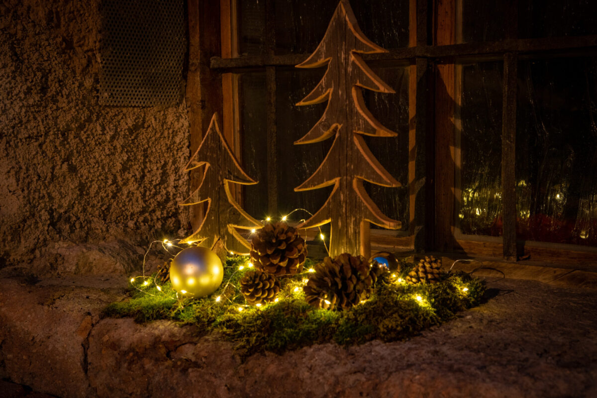 Bethlehem, Hofadvent, Nachtaufnahme, Weihnachtsdekoration